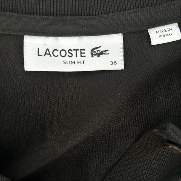 Lacoste Women's Collared, 1/2 Button Down, Polo T-Shirt, Black, Size 36, NWOT - Picture 8 of 8